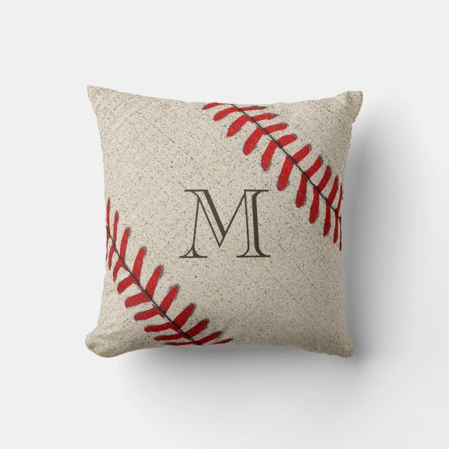 Unika Monogrammed baseballgåvor för pappa Kudde (Framsida)