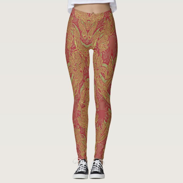 Unika Mönster Yoga Leggings (Framsida)