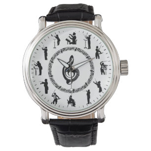 Unika musiksilhouettes-teman armbandsur