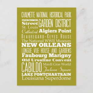 Unika nya orleaner, Louisiana Gift Idea Vykort