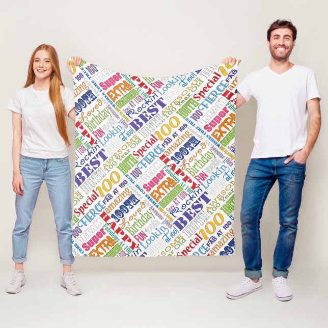 Unika och Speciella 100:e Födelsedagsfestens gåvor Fleecefilt (På plats)