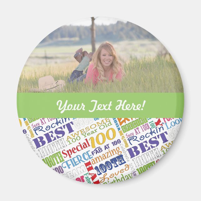 Unika och Speciella 100:e Födelsedagsfestens gåvor Magnet (Framsidan)