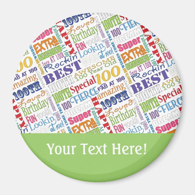 Unika och Speciella 100:e Födelsedagsfestens gåvor Magnet (Framsidan)