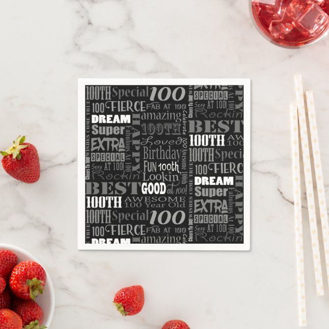 Unika och Speciella 100:e Födelsedagsfestens gåvor Pappersservett (Insitu)