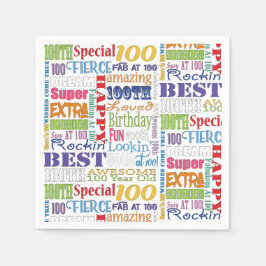 Unika och Speciella 100:e Födelsedagsfestens gåvor Pappersservett