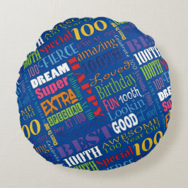 Unika och Speciella 100:e Födelsedagsfestens gåvor Rund Kudde
