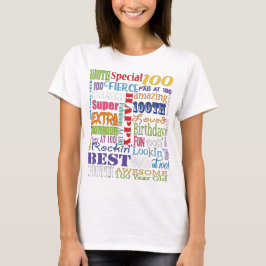Unika och Speciella 100:e Födelsedagsfestens gåvor T Shirt