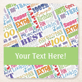 Unika och Speciella 100:e Födelsedagsfestens gåvor Underlägg Papper Kvadrat