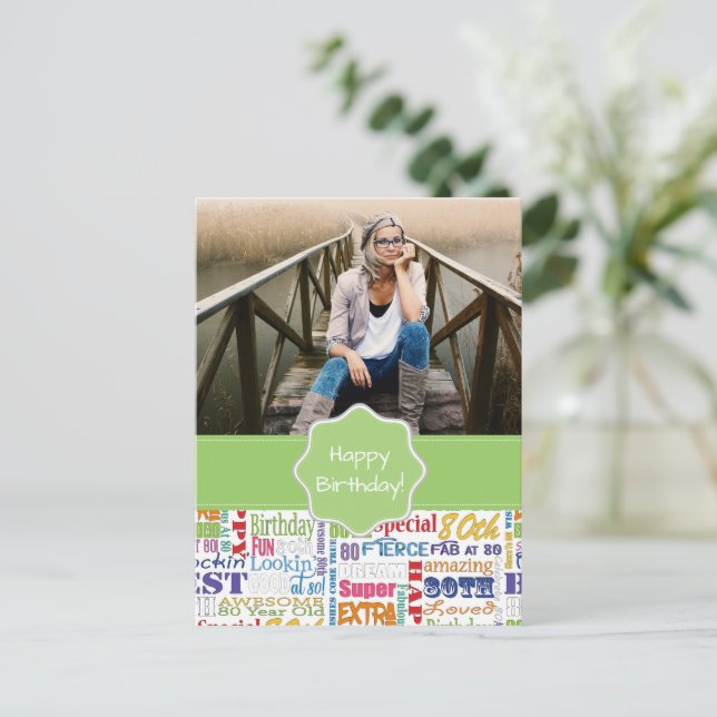 Unika och Speciella 80:e Födelsedagsfestens gåvor Inbjudan Vykort (Stående Fram)