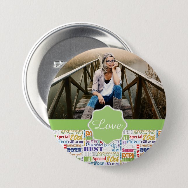 Unika och Speciella 80:e Födelsedagsfestens gåvor Knapp (Framsida & baksida)