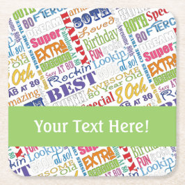 Unika och Speciella 80:e Födelsedagsfestens gåvor Underlägg Papper Kvadrat