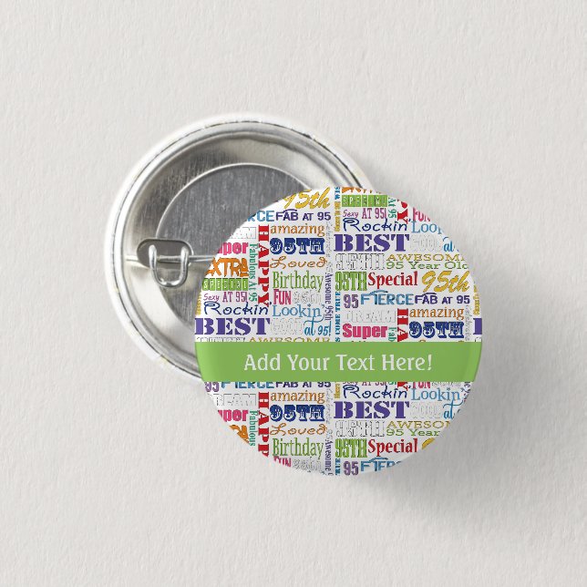 Unika och Speciella 95:e Födelsedagsfestens gåvor Knapp (Framsida & baksida)