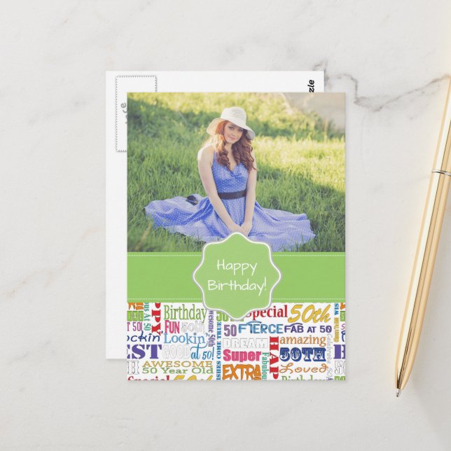 Unika och Speciella gåvor på 50:e Födelsedagsfeste Vykort (Fram/Back In Situ)