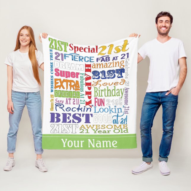 Unika och Speciella Party-gåvor på 21:a födelsedag Fleecefilt (På plats)