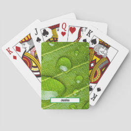 Unika regndroppar Grönt Löv Nature Namn Casinokort