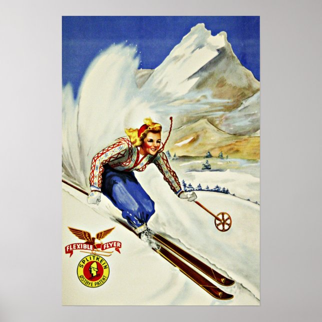 Unika resurser - Ski Vintage resor Poster (Framsidan)