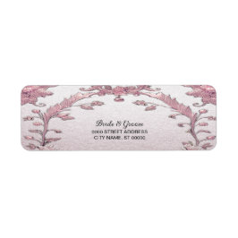 Unika rosa blommiga returadressetiketter returadress etikett