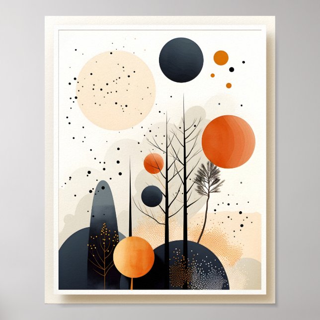 Unika skandinaviska geometriska sammansättningsfor poster (Framsidan)