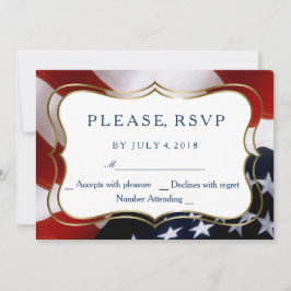 Unika, trendiga amerikanska flaggiga bröllops-RSVP OSA Kort