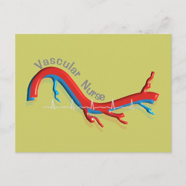 Unika vaskulära sjuksköterskor vykort (Framsida)
