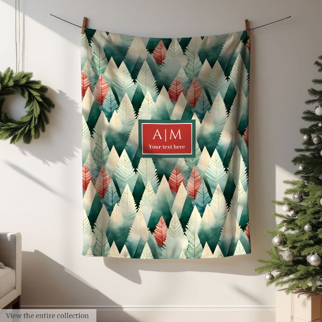 Unika vattenfärgsprojicerade djupfärgstoner, helgd fleecefilt (Unique watercolor festive deep tones holiday throw Fleece Blanket)