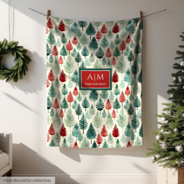 Unika vattenfärgsprojicerade djupfärgstoner, helgd fleecefilt (Unique watercolor festive deep tones holiday throw Fleece Blanket)