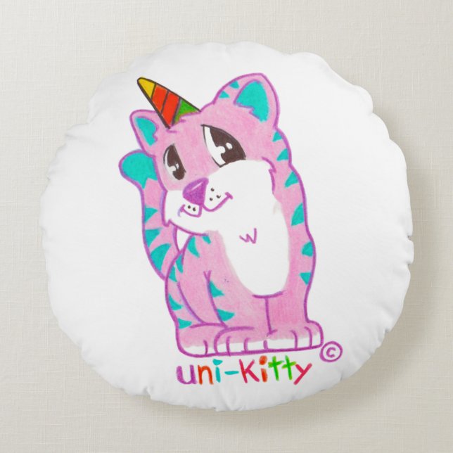 UniKitty Pillow Rund Kudde (Framsidan)
