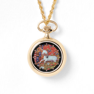 UNIKORT- OCH MEDELFANTASOFLÖDEN, BLOMMIGT MOTIV ARMBANDSUR