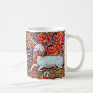 UNIKORT- OCH MEDELFANTASOFLÖDEN, BLOMMIGT MOTIV KAFFEMUGG