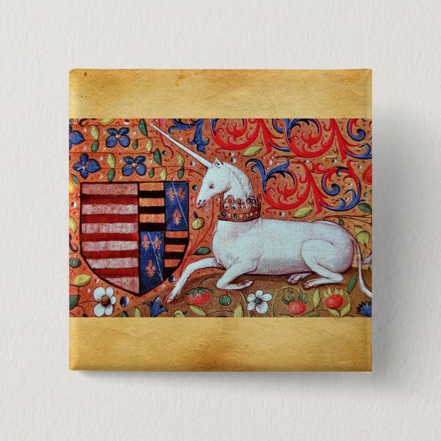 UNIKORT- OCH MEDELFANTASOFLÖDEN, BLOMMIGT MOTIV KNAPP (Framsida)