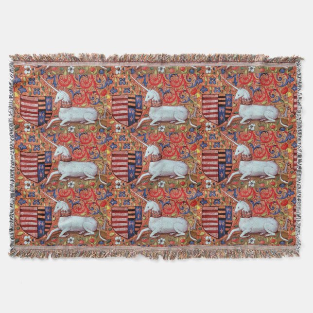 UNIKORT- OCH MEDELFANTASOFLÖDEN, BLOMMIGT MOTIV MYSFILT (Framsidan)