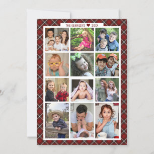 Unikt 13 år för fotokollage-familjen under granskn julkort