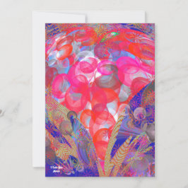 Unikt abstrakt färgglatt och livfullt hjärtansdags julkort