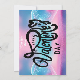 Unikt abstrakt färgglatt och livfullt Valentine-ko Julkort