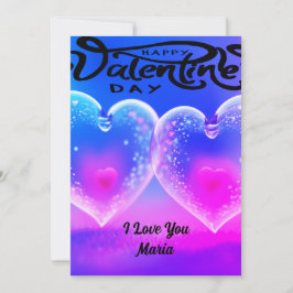 Unikt abstrakt färgglatt och livfullt Valentine-ko Julkort