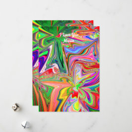 Unikt abstrakt färgglatt och livfullt Valentine-ko Julkort