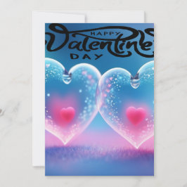 Unikt abstrakt färgglatt och livfullt Valentine-ko Julkort