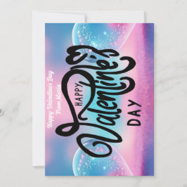 Unikt abstrakt färgglatt och livfullt Valentine-ko Julkort