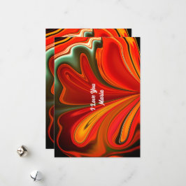 Unikt abstrakt färgglatt och livfullt Valentine-ko Julkort