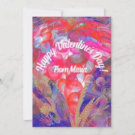 Unikt abstrakt färgglatt och livfullt Valentine-ko Julkort