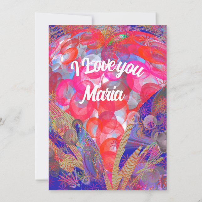 Unikt abstrakt färgglatt och livfullt valentinskor julkort (Framsida)