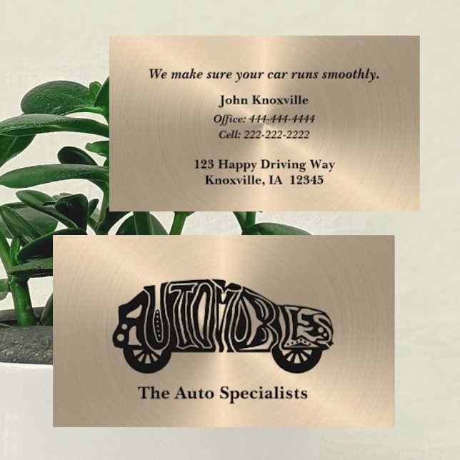 Unikt Affärskort för automatisk industri i svart o Visitkort (Skapare uppladdad)