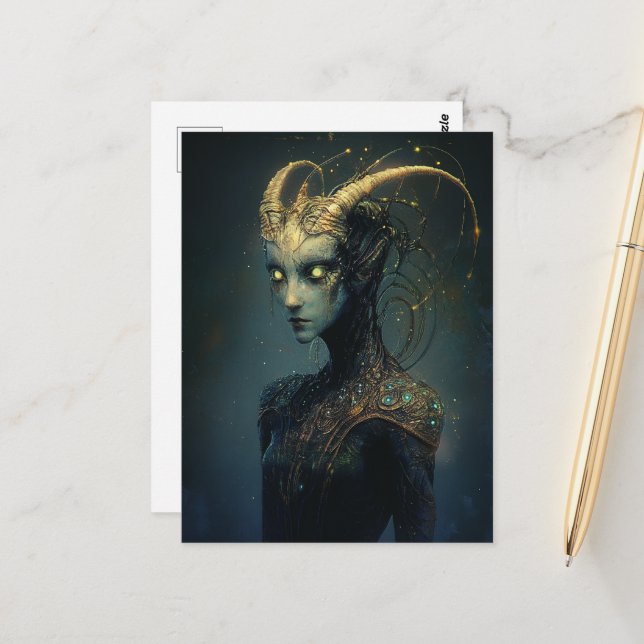 Unikt alias med växande Ögon Vykort (Fram/Back In Situ)