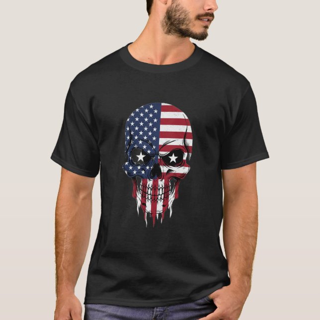 Unikt amerikanskt Flagga-uppdelningsskal T Shirt (Framsida)