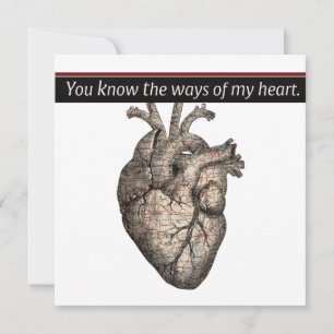 Unikt anatomiskt hjärta/Karta Teckning Valentine 5 Julkort
