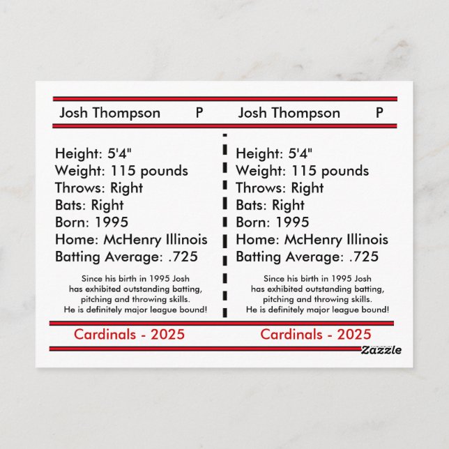 Unikt baskort för Anpassade Vykort (Baksida)