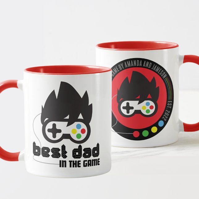 Unikt bästa Pappa i Personlig mugg (Unique Retro Inspired Best Dad in the Game Mug for Gaming Dad's. Great Birthday or Father's Day Gift)