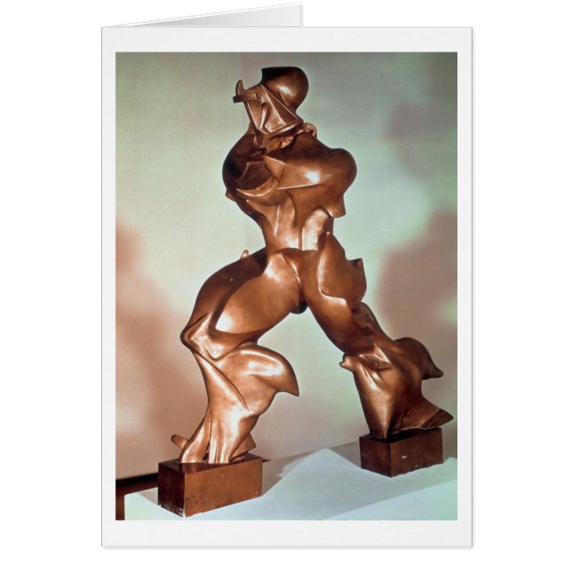 Unikt bildar av kontinuitet i utrymme, 1913 hälsningskort (Framsidan)