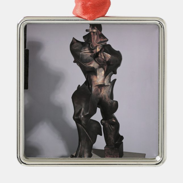 Unikt bildar av kontinuitet i utrymme, 1913 julgransprydnad metall (Framsidan)