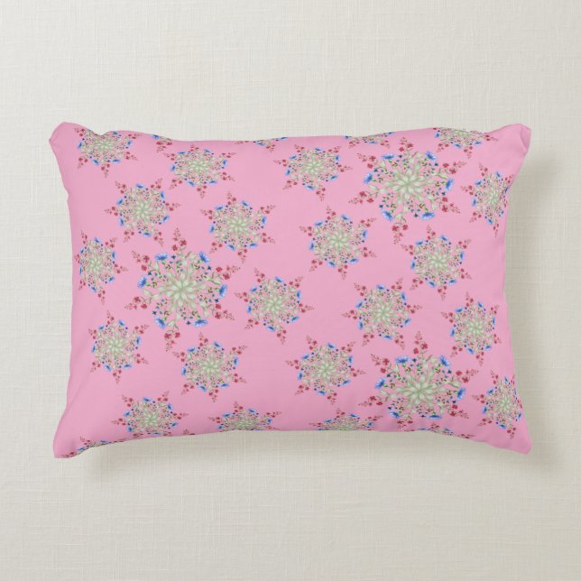 Unikt blommönster designat prydnadskudde (Framsidan)